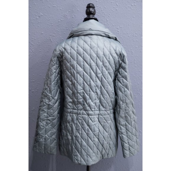 Eddie Bauer Premium Goose Down Gray Quilted Puffer Jacket, Size L - Picture 2 of 2